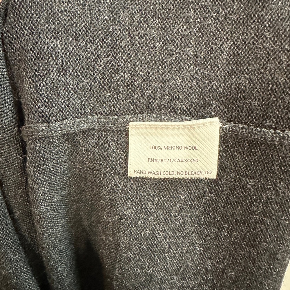 Eileen Fisher 100% Italian Merino Wool V Neck Midi Sweater Dress Charcoal Gray M - Picture 6 of 6